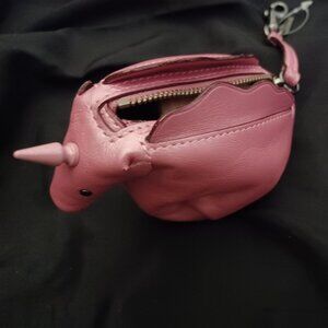 Coach Pink Metallic Leather Coin Purse
